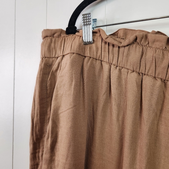 Penningtons Tapered Leg Linen Pull On Elastic Pants Beige Tan Size 2X Summer - Picture 8 of 12